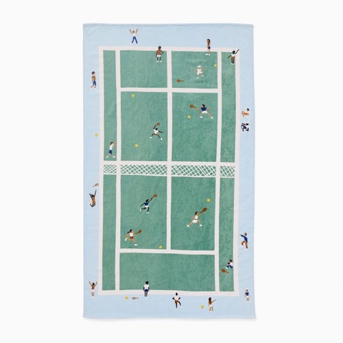 West Elm Tennis Scene Beach Towel